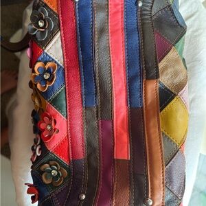 Colorful Patchwork Leather Bag